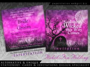 Wicked Fun Halloween Gothic Wedding Invitations by Paperstation