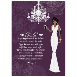Love and Lace African American Shower Invitations
