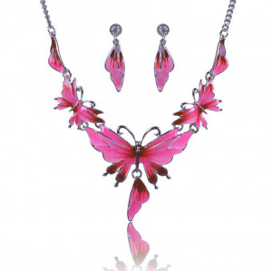 Luxury Butterfly crystal gold plated jewelry sets wedding bridal party