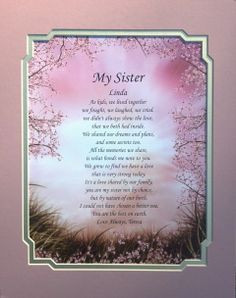 Hummingbird Personalized Poem for Sister Keepsake Gift