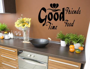 Details about GOOD FOOD GOOD FRIENDS GOOD TIMES wall decal quotes art ...