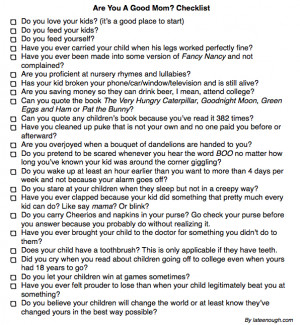Are You A Good Mom? Checklist