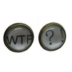 FUNNY WTF STUD quote EARRING quote earring POST ER437(China (Mainland ...