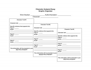 Character Analysis Essay Graphic Organizer Character Analysis Essay ...