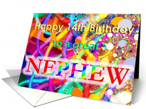 Happy 14th Birthday Nephew card (227763)