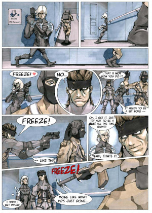 Freeze Metal Gear Solid Comic Raiden Snake fun fan art by_2dforever