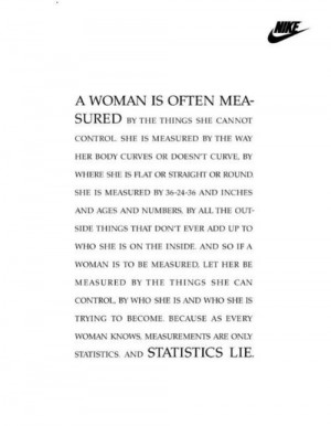 Measure yourself on the inside, not out.
