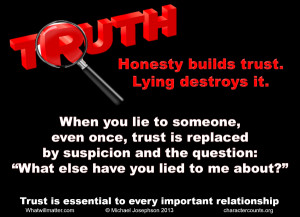 WORTH SEEING: Poster: Honesty builds trust. Lying destroys it. When ...