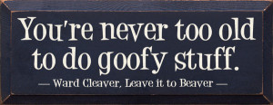 You're Never Too Old To Do Goofy Stuff. - Ward Cleaver Quote