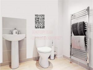 ... Bathroom Rules Cute inspirational vinyl wall decal quotes sayings art