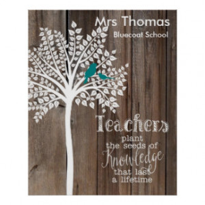 Teacher Thank you poster tree birds