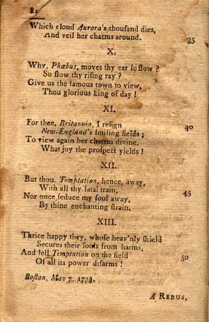Poem Phillis Wheatley The