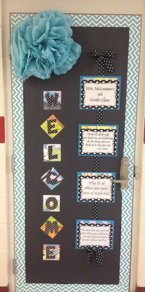 Dr. Seuss Chevron Quotes Classroom Door with CTP's NEW Turquoise ...