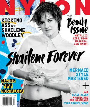 Shailene Woodley graces the April 2015 cover of Nylon Magazine.