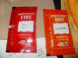 ... Sauce Sayings Yes, the hot sauce packets have little sayings on them