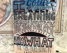 Hand Lettered Castaway Quote Card