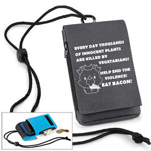 Eat-Bacon-Phone-Pouch-Mobile-Holder-with-belt-loop-Funny-Humour-Quotes ...