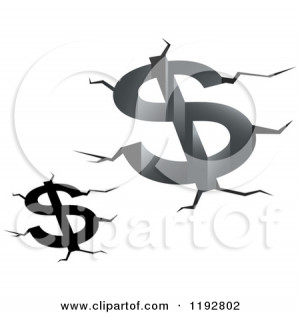1192802-Clipart-Of-Black-And-White-And-Grayscale-Dollar-Symbols-Debt ...