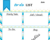 Basic TO DO list, Printable PDF, Organizational Worksheet