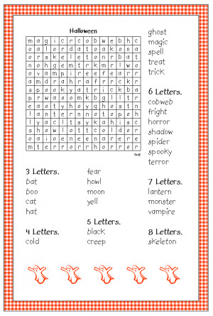 FREE Printable Halloween Word Search Puzzle