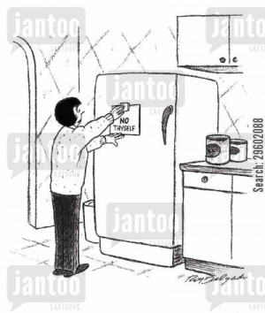 refrigerators cartoon humor: No thyself.
