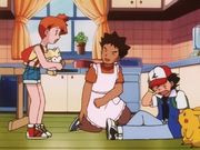 Ash and Misty are surprised Brock is here