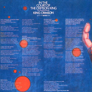 Interior Frontal de King Crimson - In The Court Of The Crimson King