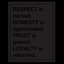 Respect Is Earned Quotes Respect wall quote decals