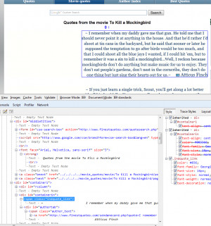 Figure 1: Contents and structure of ‘finestquotes.com’ quotes page