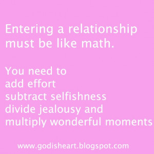 Entering A Relationship Must Be Like Math. You Need To Add Effort ...