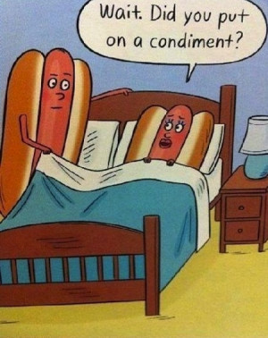 Funny Hot Dog Condiment Sex Cartoon - Wait, did you put on a condiment ...