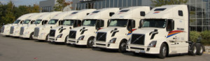 Front of Challenger transport trucks