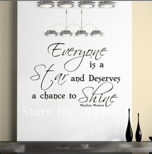 funlife]-Everyone Is a Star - Marilyn Monroe Wall quote vinyl decal ...