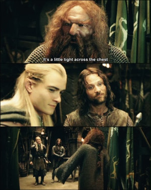 Aragorn: (in Elvish) There is nothing to forgive, Legolas.