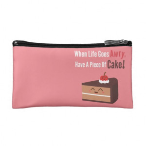 Cute Chocolate Cake Funny Quote Food Humor Cosmetic Bags