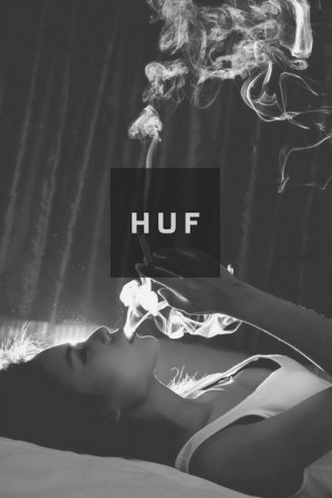 black and white, girl, huf, photography, skate, smoke, street, swag ...