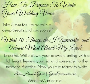 Whether you are planning a wedding or a vowel renewal, Reverend Hannah ...