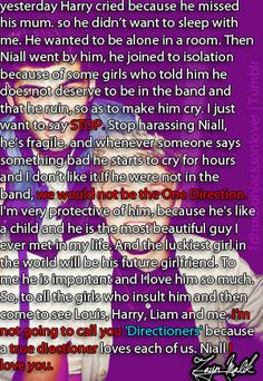 How can someone be so rude to someone like Niall? I look up to this ...