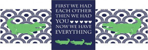 Navy Blue and Green Alligator Nursery Quote Prints by LJBrodock, $25 ...