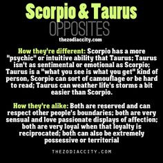 Zodiac Opposites, Scorpio & Taurus: How they’re alike and different ...