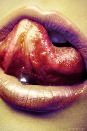 lick lips moist piercing tongue woman