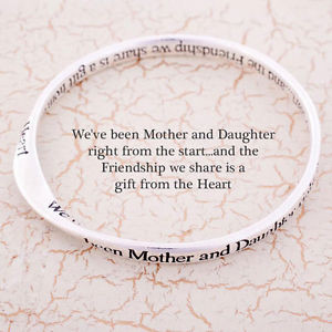 Message bangle Mother Daughter Mother's day gift silver plated