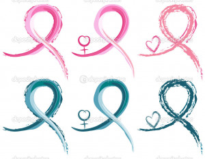 Breast cancer and ovarian cancer ribbons - Stock Illustration