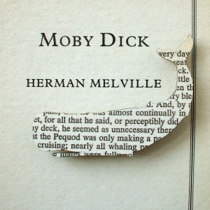 Image of Herman Melville - 'Moby Dick' original book page brooch