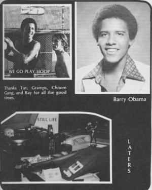 Barack Obama High School Yearbook Photo