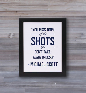 ... Quote - The Office - Wayne Gretzky Quote - Graphic Print Wall Art