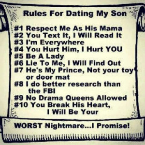 Damn right girlies! I taught my son to treat ladies with respect. You ...