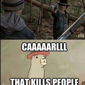The Walking Dead / Carl Grimes / Llamas with hats / Funny / LOL