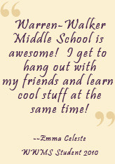 Middle School students are required to take the following classes: