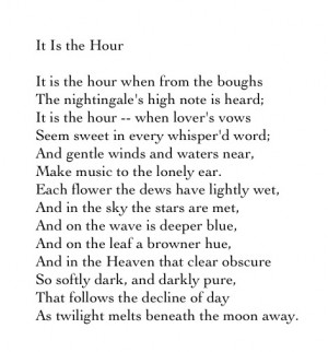It Is the Hour - George Gordon, Lord Byron